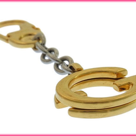 Authentic Gucci key ring Key holder G logos Gold Silver Woman - Picture 2 of 5